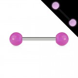 Piercing langue acry 04 - Fluorescent lilas