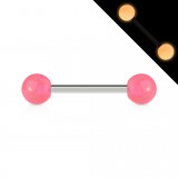 Piercing langue acry 04 - Fluorescent rose
