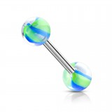 Piercing de langue UV 47 - Agate vert et bleu