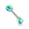 Piercing de langue UV 47 - Agate vert et bleu