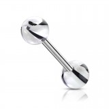 Piercing de langue UV 47 - Agate noir et blanc
