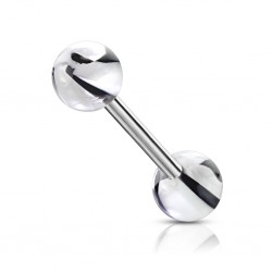 Piercing de langue UV 47 - Agate noir et blanc