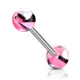 Piercing de langue UV 47 - Agate rose et noir