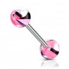 Piercing de langue UV 47 - Agate rose et noir