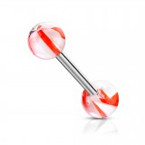 Piercing de langue UV 47 - Agate orange et blanc