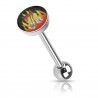 Piercing langue logo 02 - Flammes avec le chiffre 7