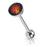 Piercing langue logo 04 - Crâne enflammé
