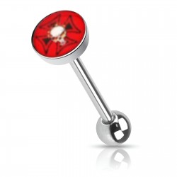 Piercing langue logo 07 - Crâne sur croix de malte