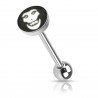 Piercing langue logo 09 - Crâne blanc sur fond noir