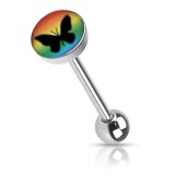 Piercing langue logo 18 - Papillon noir