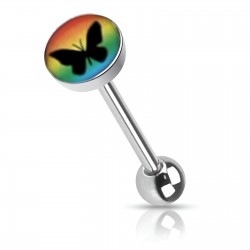 Piercing langue logo 18 - Papillon noir