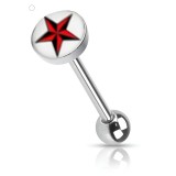 Piercing langue logo 25 - étoile marine sur fond blanc