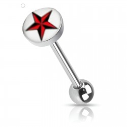 Piercing langue logo 25 - étoile marine sur fond blanc