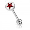 Piercing langue logo 25 - étoile marine sur fond blanc