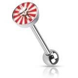 Piercing langue logo 42 - Crâne sur fond rayé