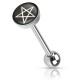 Piercing langue logo 39 - Pentagramme blanc