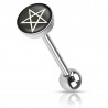 Piercing langue logo 39 - Pentagramme blanc