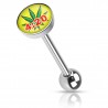 Piercing langue logo 37 - Feuille de cannabis 4H20