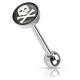 Piercing langue logo 34 - Tête de mort style pirate