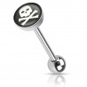 Piercing langue logo 34 - Tête de mort style pirate