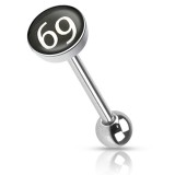 Piercing langue logo 28 - 69 sur fond noir