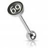 Piercing langue logo 28 - 69 sur fond noir