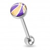 Piercing langue 03 - Basket lilas et orange