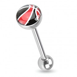 Piercing langue 03 - Basket noir et rouge