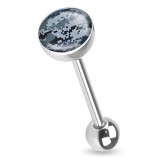Piercing langue logo camouflage pixélisé bleu