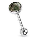 Piercing langue logo camouflage marron