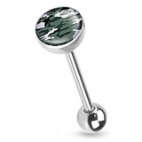 Piercing langue logo camouflage vert gris