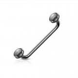 Piercing langue snake-eyes 02 - Angle 90 disque plat noir