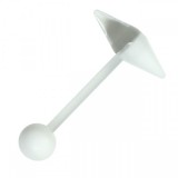 Piercing langue coquine 21 - Flexible pilule pointue transparente