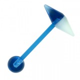 Piercing langue coquine 21 - Flexible pilule pointue bleu-clair