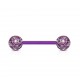 Piercing de langue UV 17 - Lilas flexible paillettes