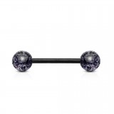 Piercing de langue UV 17 - Noir flexible paillettes