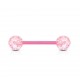 Piercing de langue UV 17 - Rose flexible paillettes