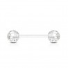 Piercing de langue UV 17 - Transparent flexible paillettes