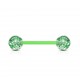 Piercing de langue UV 17 - Vert flexible paillettes