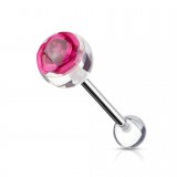 Piercing de langue UV 83 - Fleur rose acrylique