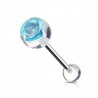 Piercing de langue UV 83 - Fleur bleu-clair acrylique