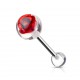 Piercing de langue UV 83 - Fleur rouge acrylique