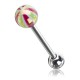 Piercing langue 66 - Beach-ball luisant lilas et vert