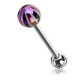 Piercing langue 66 - Beach-ball luisant noir et rouge