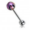 Piercing langue 66 - Beach-ball luisant noir et rouge