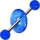 Piercing langue coquine 08 - Donuts rond paillettes bleues