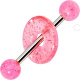 Piercing langue coquine 08 - Donuts rond paillettes roses