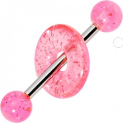 Piercing langue coquine 08 - Donuts rond paillettes roses