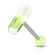 Piercing langue coquine 09 - Pilule acrylique vert-pomme