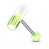 Piercing langue coquine 09 - Pilule acrylique vert-pomme